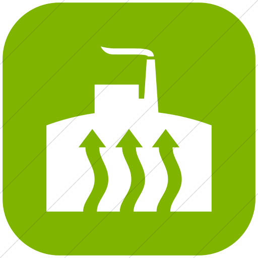 Flat Rounded Square White On Green Iconathon Geothermal