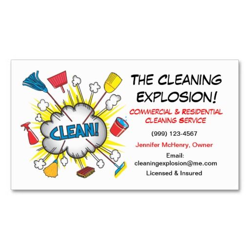 Fun Cleaning Service Business Cards Maid Services