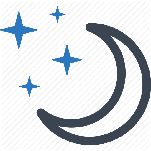 Clear Night, Moon, Stars Icon