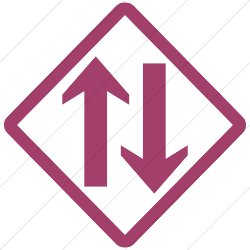 Simple Pink Classica Two Way Traffic Clear Icon