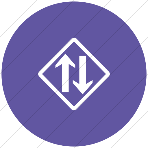 Flat Circle White On Purple Classica Two Way Traffic