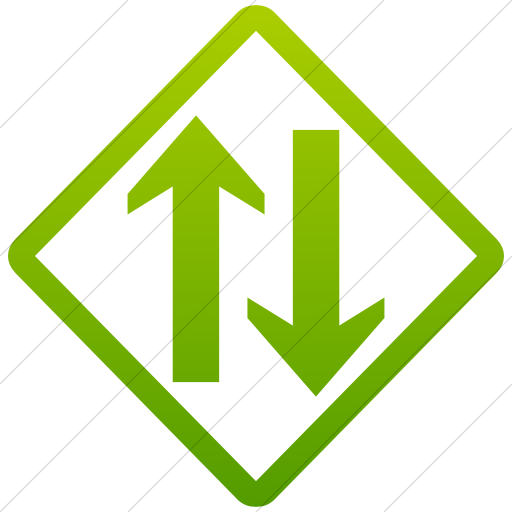 Simple Green Gradient Classica Two Way Traffic Clear Icon