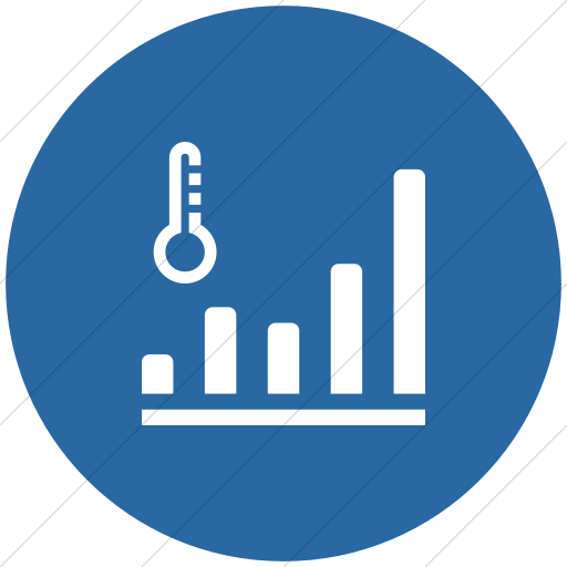 Flat Circle White On Blue Iconathon Climate Change Icon