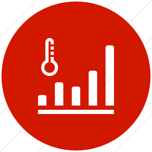 Flat Circle White On Red Iconathon Climate Change Icon