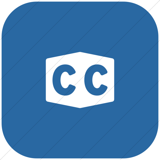 Flat Rounded Square White On Blue Foundation Closed