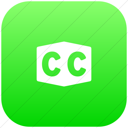 Flat Rounded Square White On Ios Neon Green Gradient