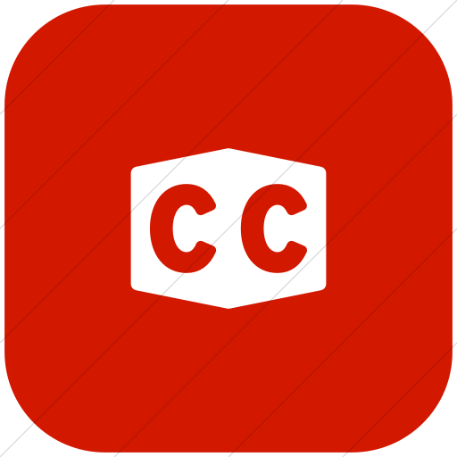 Flat Rounded Square White On Red Foundation Closed