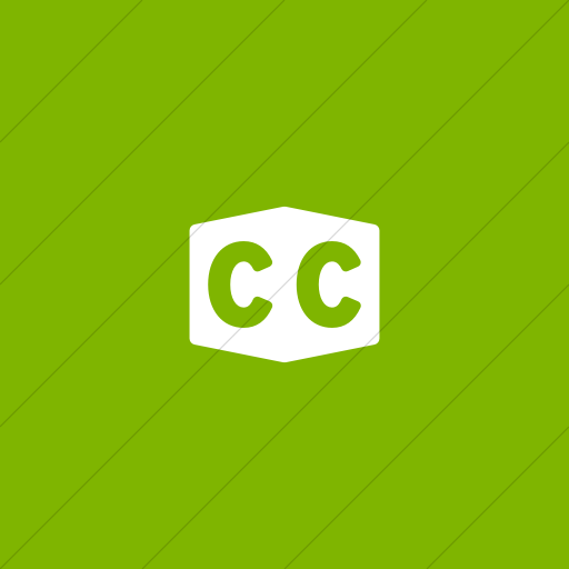 Flat Square White On Green Foundation Closed Caption Icon