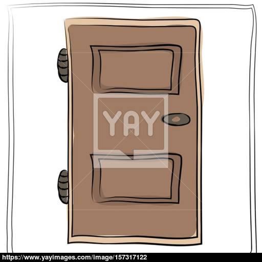 Old Door Icon, Isolated Illustration Vector Close Up Wooden Doo