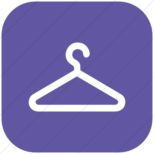 Flat Rounded Square White On Purple Aiga Coat Check Icon