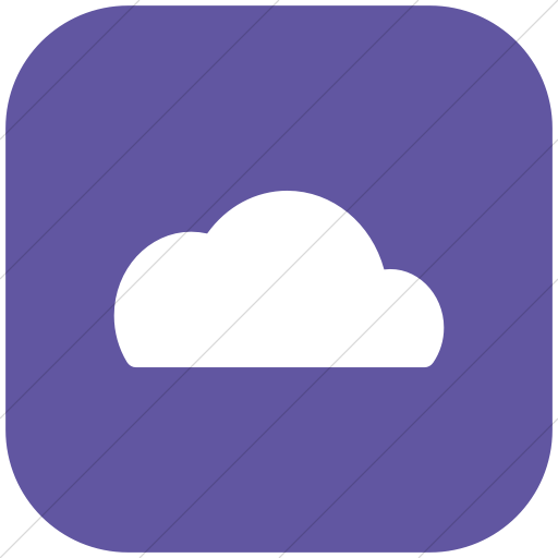 Flat Rounded Square White On Purple Foundation Cloud Icon