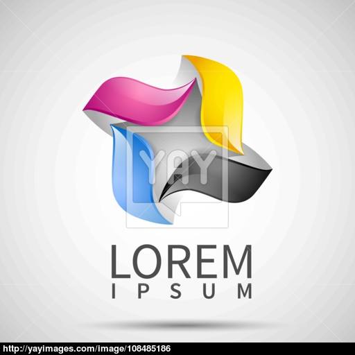 Business Template With Cmyk Icon Logo Vector