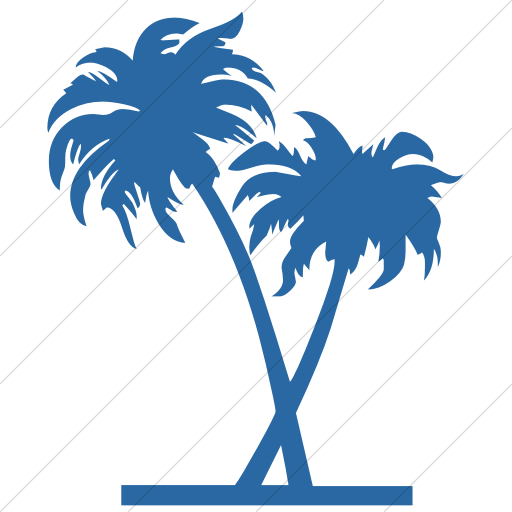 Simple Blue Classica Palm Trees Icon