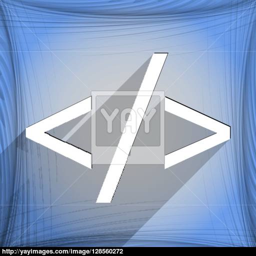 Programming Code Icon Symbol Flat Modern Web Design With Long