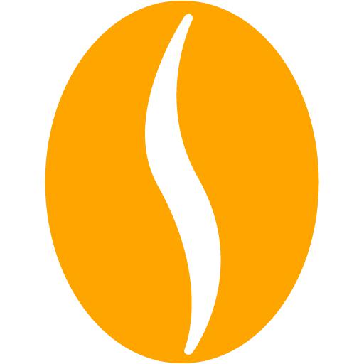Orange Coffee Bean Icon