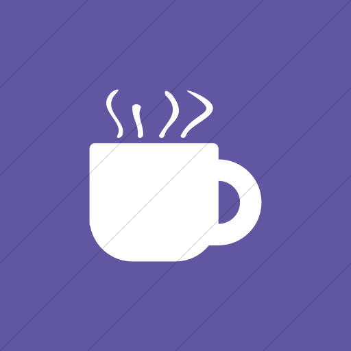 Flat Square White On Purple Broccolidry Coffee Icon
