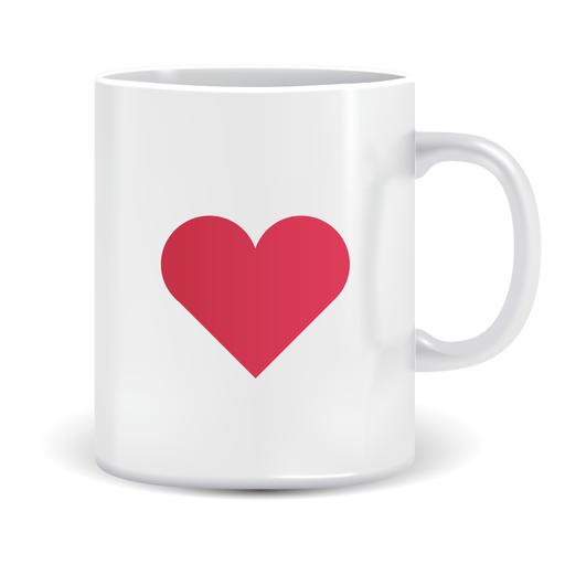Coffee Mug With Heart Icon