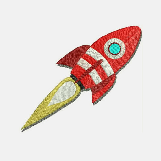 On The Moon And Beyond Cartoon Rocket Machine Embroidery Designs