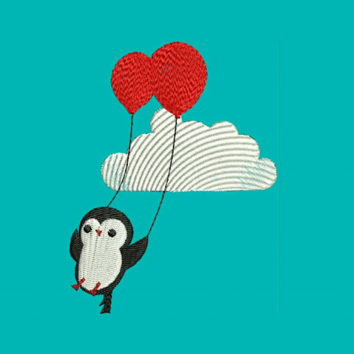 Penguin Balloon Machine Embroidery Designs