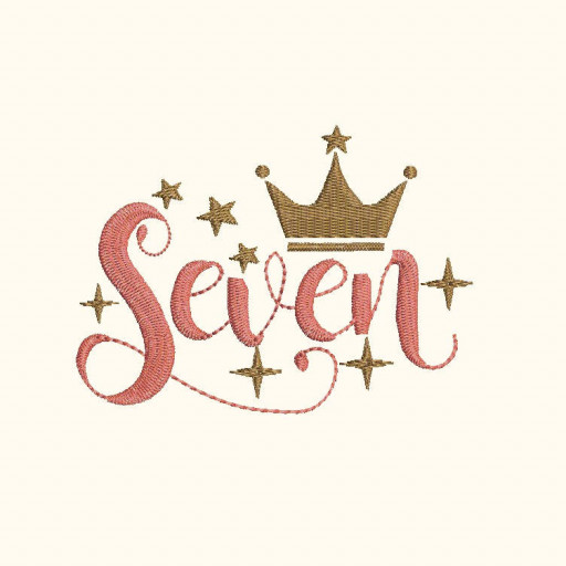 Seventh Birthday Number Seven Year Old Machine Embroidery Designs