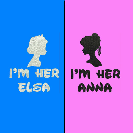 Sister Set Anna Elsa Machine Embroidery Designs