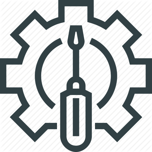 Cog, Cogwheel, Engineering, Screwdriver Icon