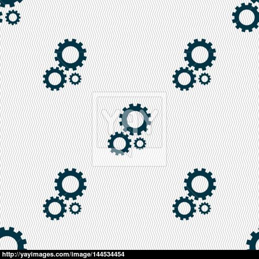 Cog Settings Sign Icon Cogwheel Gear Mechanism Symbol Seamless