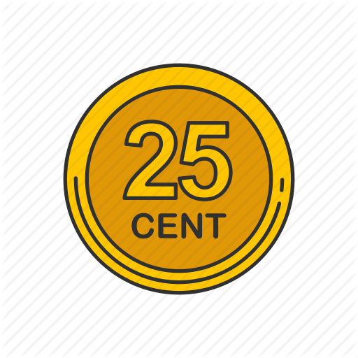 Cent, Coin, Quarter, Twenty Five Cents Icon