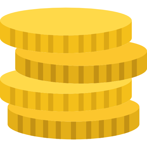 Coins, Business, Money, Cash, Currency, Stack Icon