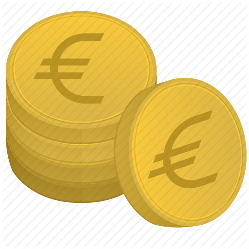 Bank, Coins, Euro, Money, Stack Icon