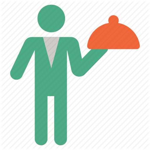 Cafe, Flunky, Garcon, Restaurant Service, Staff, Steward, Waiter Icon
