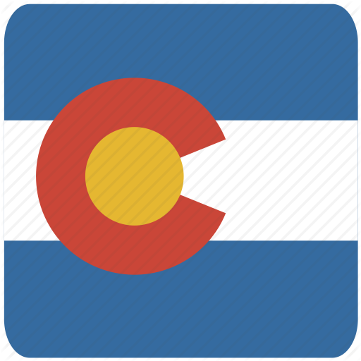American, Colorado, Curved, Flag, Rounded, Square, State Icon