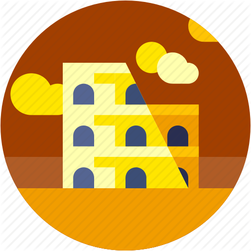 Circle, Colosseum, Europe, Flat Icon, Italy, Landscape Icon