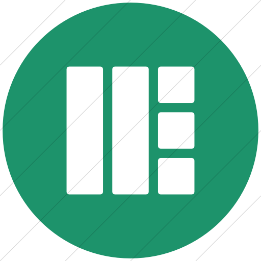 Flat Circle White On Aqua Layouts Rounded Columns