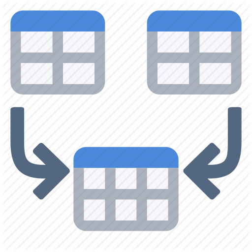Combine, Concatenation, Join, Merge, Table Icon