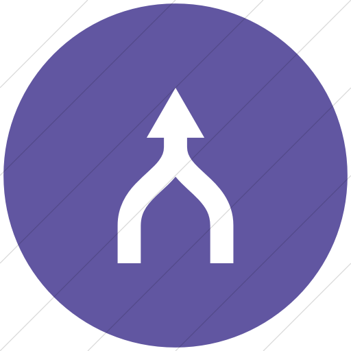 Flat Circle White On Purple Raphael Arrow Merge N Icon