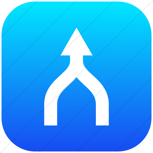 Flat Rounded Square White On Ios Blue Gradient Raphael