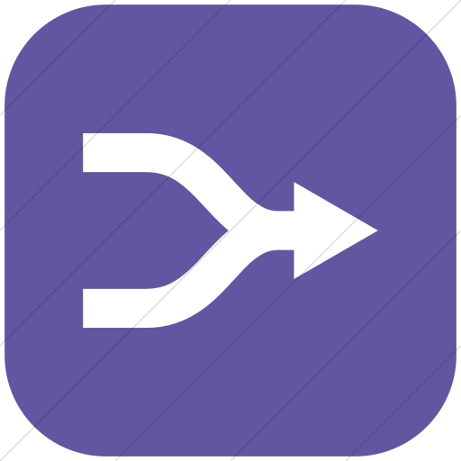 Flat Rounded Square White On Purple Raphael Arrow Merge