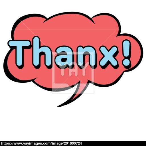 Bright Vector Thanx Speech Bubble Colorful Emotional Icon
