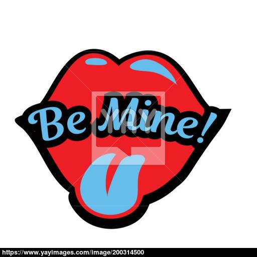 Bright Vector Speech Bubble Be Mine With Shape Of The Lips