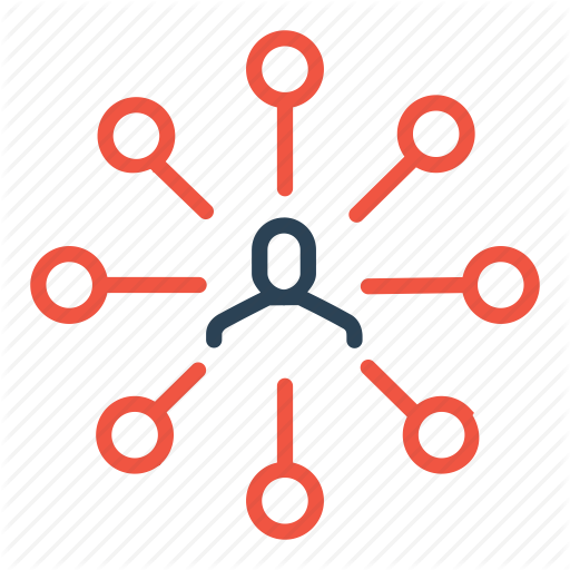 Center, Connection, Hierarchy, Link, Man, Node, User Icon