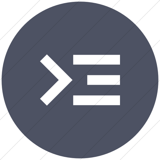 Flat Circle White On Blue Gray Raphael Command Line Icon