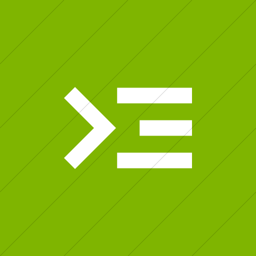 Flat Square White On Green Raphael Command Line Icon