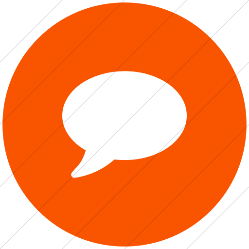 Flat Circle White On Orange Bootstrap Font Awesome