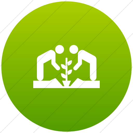 Flat Circle White On Green Gradient Iconathon Community