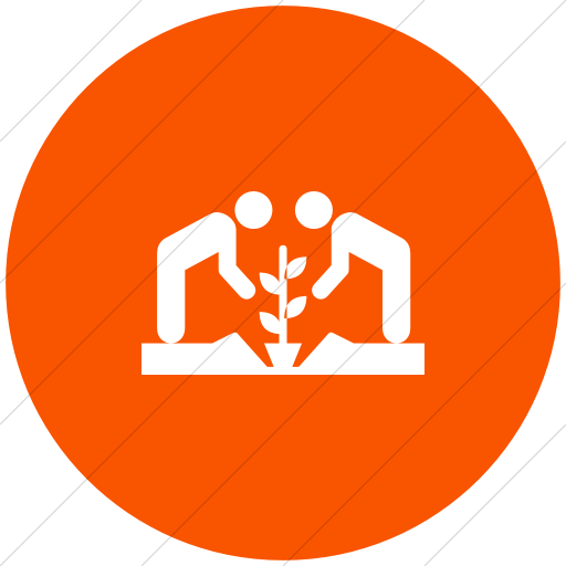Flat Circle White On Orange Iconathon Community Garden Icon