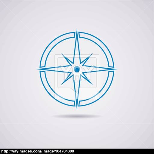Vector Icon Of Earth Globe And Compass Vector