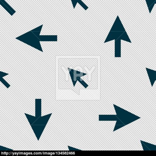 Arrow Cursor, Computer Mouse Icon Sign Seamless Pattern