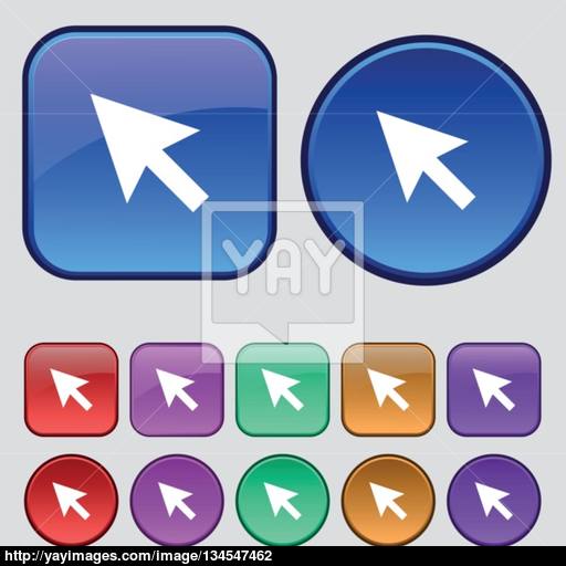 Arrow Cursor, Computer Mouse Icon Sign A Set Of Twelve Vintage