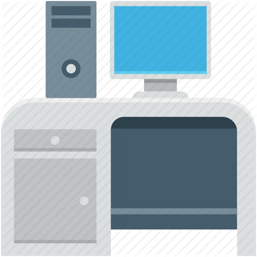 Computer, Computer Desk, Computer Table, Office Desk, Workstation Icon